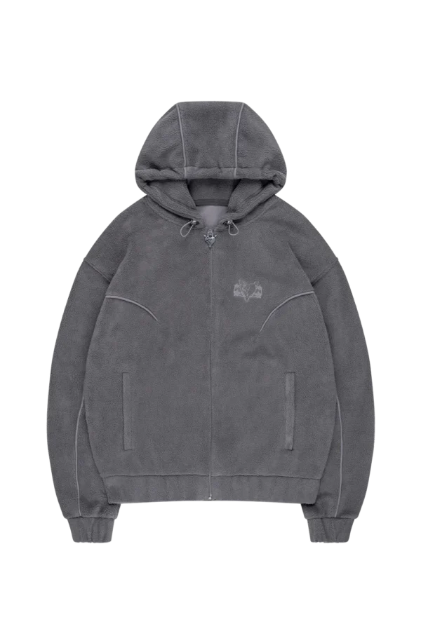 STAR WREATH FLEECE ZIP TORNADO GREY